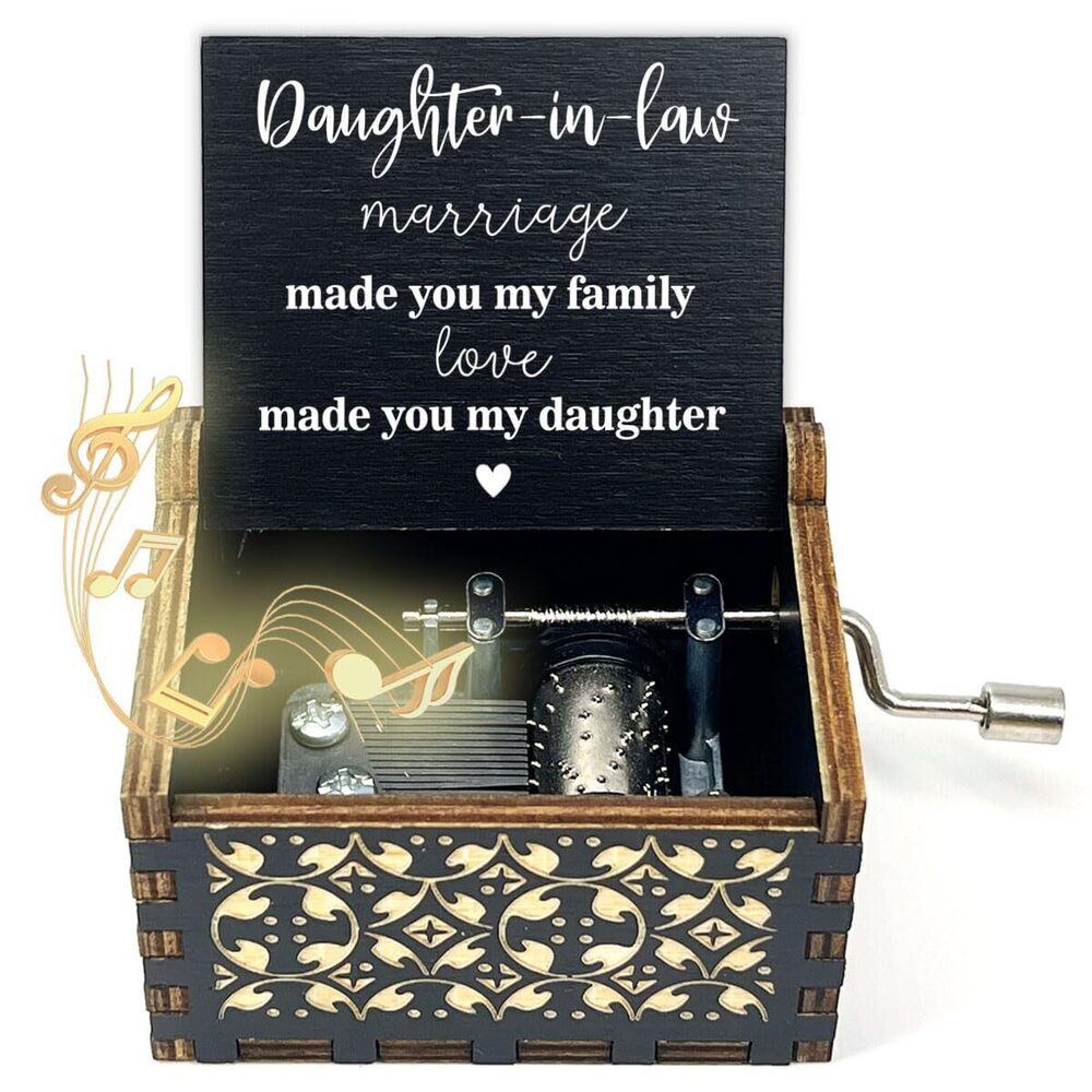 4080 Gifts for Daughter in Law Made You My Family Wooden Music Box